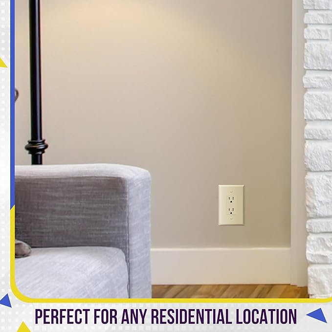 ENERLITES Decorator Light Switch or Receptacle Outlet Wall Plate, Gloss Finish, Over-Size 1-Gang 5.5" x 3.5", Unbreakable Polycarbonate Thermoplastic, UL Listed, 8831O-I-10PCS, Ivory (10 Pack)