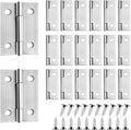 20 PCS 2 inches High-end Stainless Steel Mini Small Hinges with 80 Screws, Suitable for DIY Wooden Boxes, Small Cabinets, Jewelry Boxes Flat Hinges, Furniture, Woodworking Craft Project, Silver