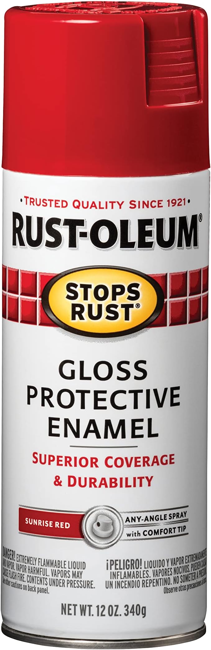 Rust-Oleum 7762830 Stops Rust Spray Paint, 12 oz, Gloss Red Sunrise