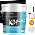 Chalkboard Paint 1 Gallon Black Chalk Board Paint for Wood, Metal, Glass, Wall, Plaster Boards Sign, Frame, Interior/Exterior, Built-in Primer & Top Coat, Black Matte, Acrylic 330 sf with Tools kits