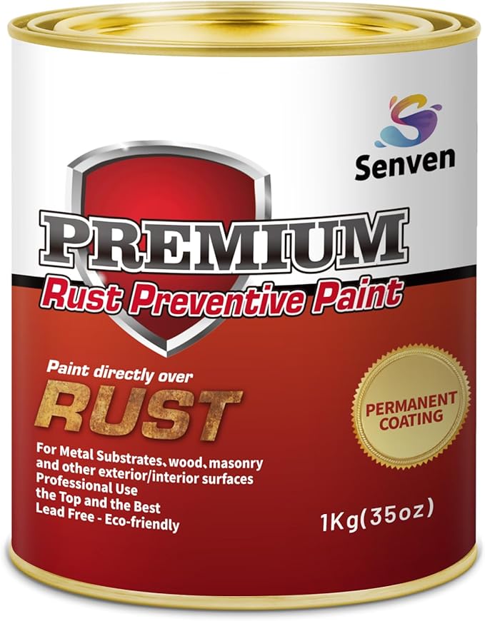 Rust-Stop and Corrosion Permanently Rust Preventive Coating Anti-Rust Automotive Rust Reformer for Metal & Seal, Rust Converter Non-Porous Protective Barrier High Gloss Gray Metallic Paint 35 Fl Oz
