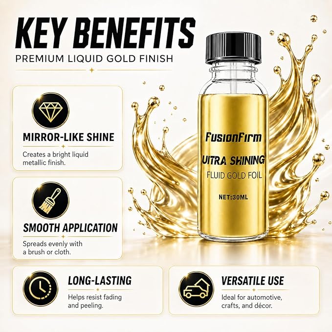 Liquid Leaf Paint - Alcohol-Based Airbrush Paint - High Gloss Finish Gold 1 Fl Oz