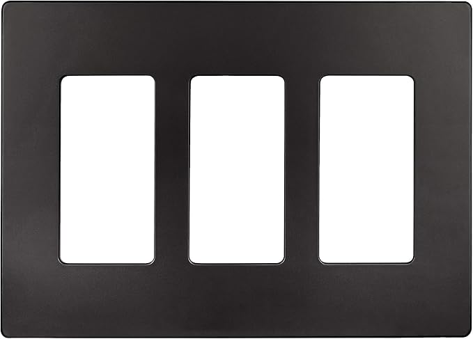 ENERLITES Elite Series Screwless Decorator Wall Plate Child Safe Outlet Cover, Size 3-Gang 4.68" H x 6.53" L, Unbreakable Polycarbonate Thermoplastic, SI8833-DB, Glossy, Dark Bronze
