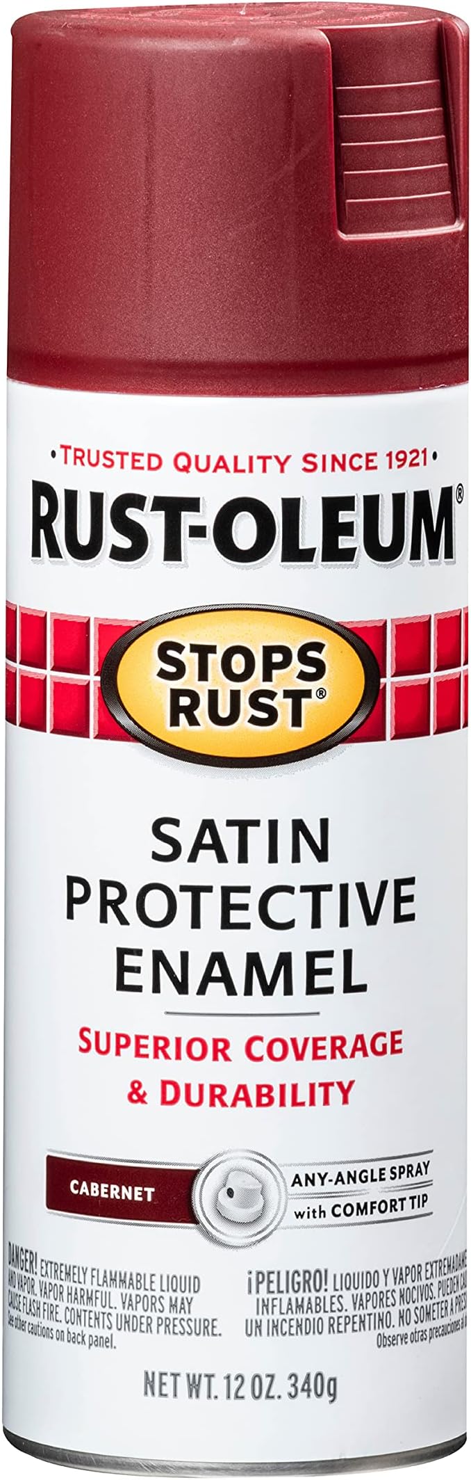 Rust-Oleum 248635 Stops Rust Spray Paint, 12 oz, Satin Cabernet