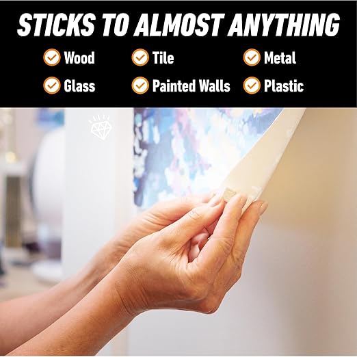 Gorilla Mounting Putty, Natural Tan Color, 168 Pre-Cut Squares (Pack of 1) - Non-Toxic Removable & Repositionable Wall Putty