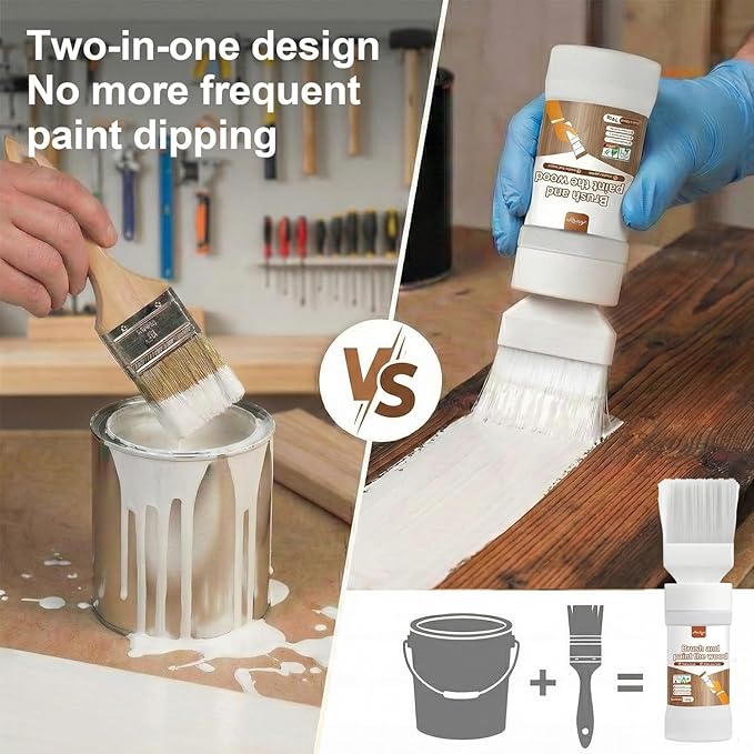 6.35 Fl Oz White Touch Up Paint, White Paint for wood, Doors, Cabinets, Furniture & Metal Surfaces, Quick-Drying Formula, Easy Application