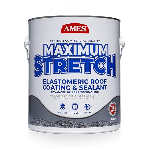 AMES RESEARCH LABORATORIES MSS1 Maximum Stretch Roof Coating, 1 Gallon, White