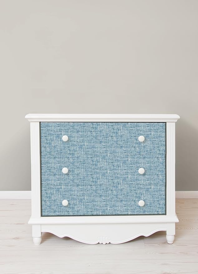 NuWallpaper NU2918 Navy Poplin Texture Peel & Stick Wallpaper, Blue