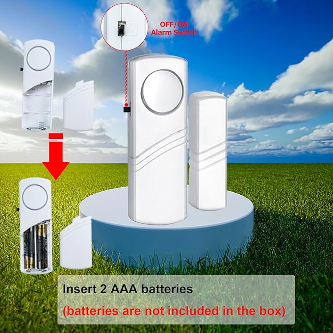 Security Door Window Alarm, Wireless Sensor Door Window Burglar Alarm, Door Alarms for Kids Safety, Easy Installation Doorbell Alarms for Office House Window Pool (8 Pack)