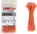 Kable Kontrol Fluorescent Orange Zip Ties 11 Inch 100 Pcs, 50 Lbs Tensile Strength, Self-locking Nylon Colored Cable Ties Wire Wraps for Indoor or Outdoor Use… | Nylon Plastic, Self Locking, UL Listed, Indoor Use