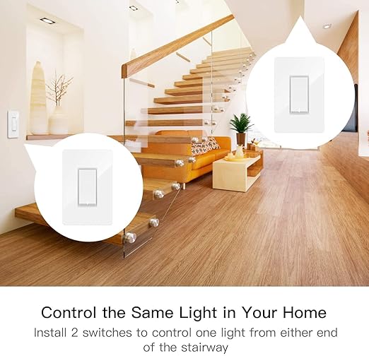 TREATLIFE 3 Way Smart Switch 4 Pack, 2.4GHz WiFi Smart Light Switch 3 Way, Works with Alexa, Google Home and SmartThings, Remote Control, FCC, Schedule, Neutral Wire Required