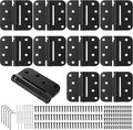 Yaocom 10 Pack Self Closing Door Hinge 4 Inch Spring Loaded Hinges with 5/8'' Radius Corners Automatic Door Closer Hinge Adjustable Tension for Garage, Residential(Black)