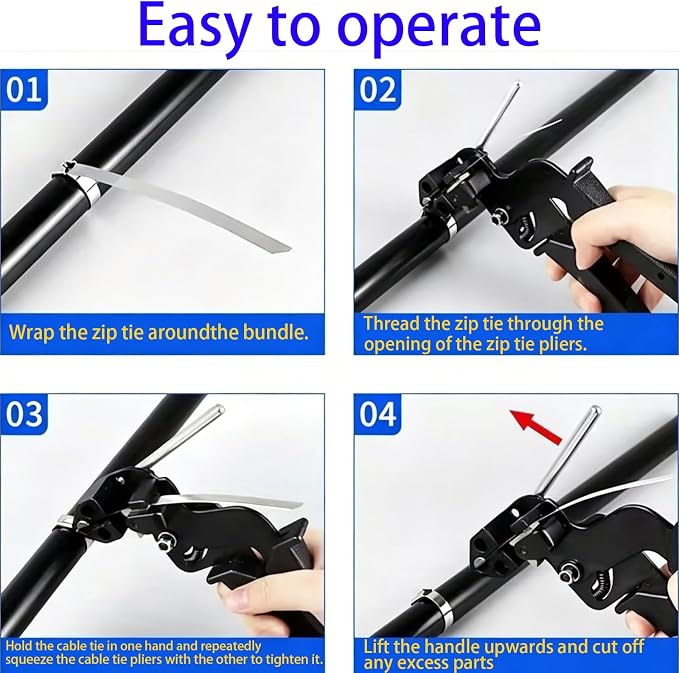 Heavy metal cable ties, 400 pcs metal cable tie gun set, 6/8/11.8in 304 stainless steel material, multifunctional self-locking cable tie tool set, suitable for fences, farms, cables, pipelines, etc