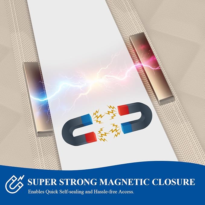 MAGZO Magnetic Thermal Insulated Door Curtain, Fits 60" x 80" Door, Beige | Curtain Size 62'' x 82'', Waterproof Oxford Fill with Cotton, Stairs/Doorway/Garage/Attic Doors Insulation Cover Blanket Kit