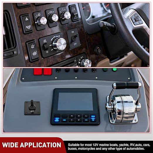 Nilight Heavy Duty Toggle Switch Waterproof 2 Pin 2 Position ON Off SPST 12V DC 30A with Mounting Panel and Weatherproof Cap Cover for Auto Car Marine Boat Automotive