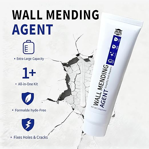 Breliter Drywall Repair Kit - 250g Wall Repair Paste Tube, Wall Putty Spackle for Nail Holes, Cracks & Stains, DIY Quick Solution for Walls and Ceilings, Fast Drying, Formaldehyde-Free, White (8.8oz)