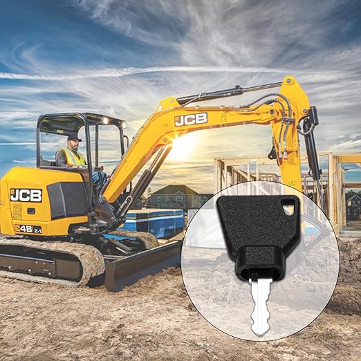 10Pcs Ignition Starter Keys for JCB Volvo, 70145501, JCB 14607 Key Compatible with JCB Skytrak Bomag Bobcat 3CX Backhoe Excavators Loaders Telehandler D110