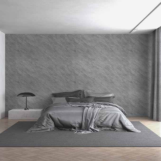 3yecao 31"×1181" Extra Wide Thick Large Size Gray Concrete Wallpaper Peel and Stick Industrial Grey Concrete Cement Contact Paper Matte Textured Wall Sticker for Living Room Bedroom Garage Walls