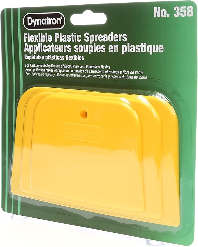 3M Dynatron, 358, 1 Pack of 3 Spreaders, 4”, 5” and 6”, Used for Spreading of Fillers, Caulks, Glazes and Putties