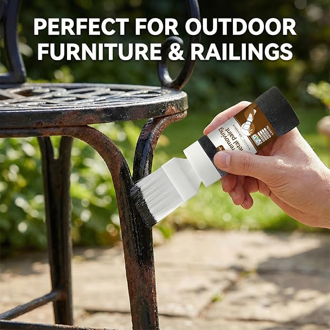 Black 2-in-1 Rust Converter & Touch Up Paint, 6.35 Fl oz, Rust Inhibitor & Anti-Rust Coating for Metal, Automotive, Chassis, UV Resistant