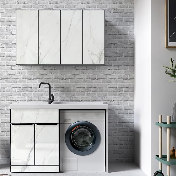 Hopeak White Brick Wallpaper Self-Adhesive Peel and Stick Wallpaper Waterproof and Removable Good for Home Decoration and Furniture Renovation 35.4 x 393.7 Inch