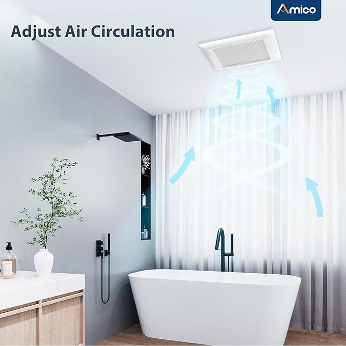 Amico Bathroom Exhaust Fan, 1.0 Sones, 110 CFM, Low Noise, Household Bath Ventilation Fans, Ceiling Mounted, No Attic Access Needed, Ceiling Opening 9.4''x9.4''- ETL & FCC Certified
