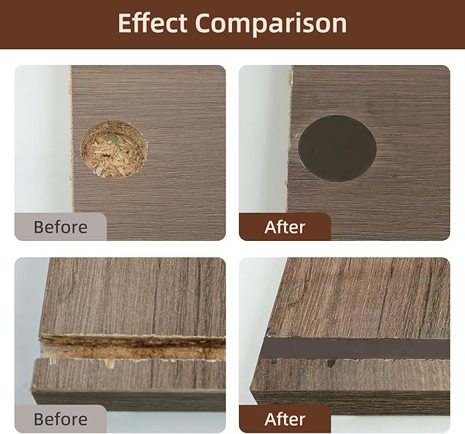 BONCART Wood Filler - Ebony, Paintable, Stainable, Sandable. Quickly Repair Holes, Cracks, Chips, Damage, and Scorched Wooden Furniture