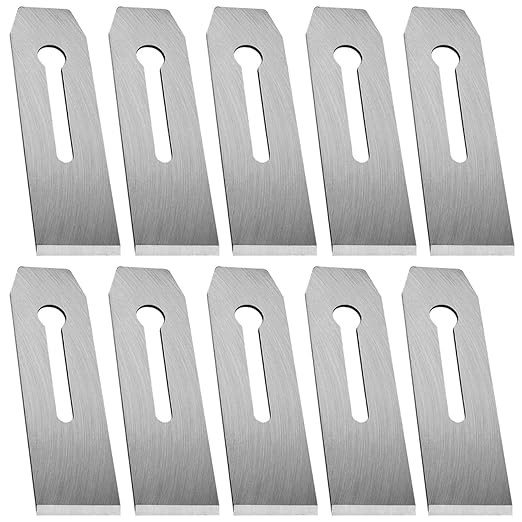 10 Pack Bench Hand Plane Blade Replacement Woodwork Planer Cutter Wide Iron Blades Steel Carpentry Edge Trimming Saw for Woodworking Tool (10 Pack 51mm)