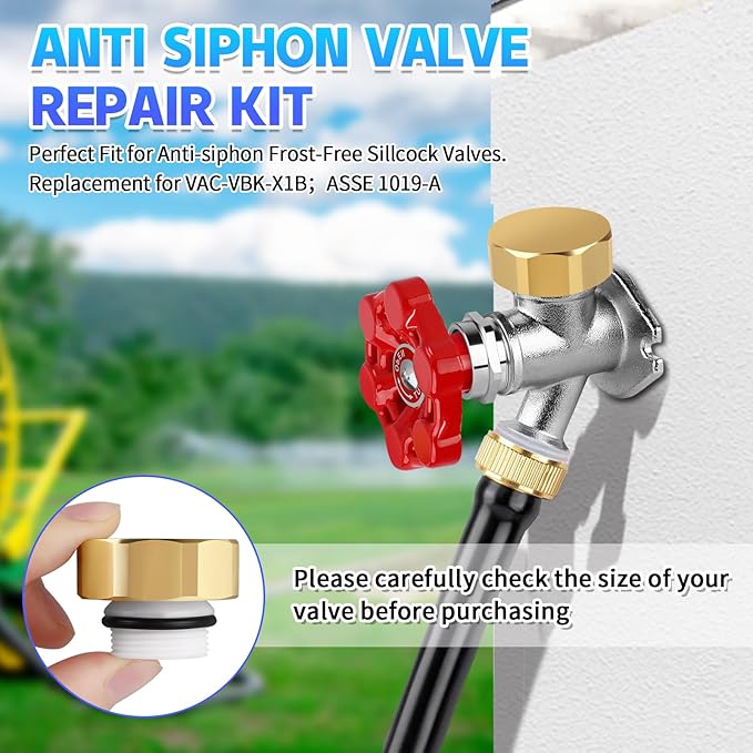Boltigen 2 Sets Outdoor Faucet Repair Kit, Brass Vacuum Breaker Outside Faucet Set for VACVBKX1B, ASSE 1019-A Hose Bib Spigot Replacement Kit for Anti-Siphon Frost-Free Sillcock Valves