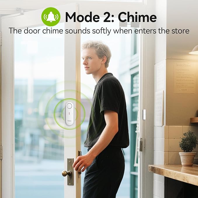 VOXON Door Alarms for Kids Safety - Window Alarms for Personal Home Security - 2 in 1 Chime/Alarm | 3-Level Volume Control - Burglar Door Sensor Alarm for Pool House Rooms Garage RVs - 2 Pack