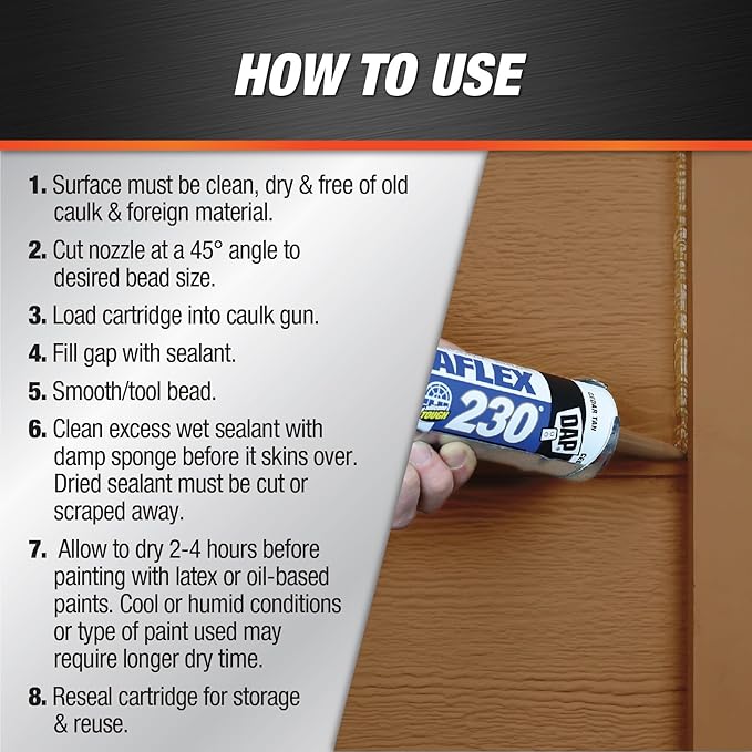 12 Pack of 10.1 oz Dap 18412 Dynaflex 230 Cedar Tan Premium Window, Door, and Trim Sealant