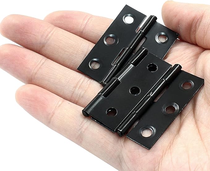 Murtenze 16 Pack 2 Inch Door Hinges, Black Butt Hinges with Mounting Screws
