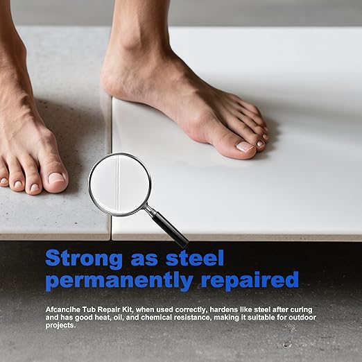 Professional White Bathtub Repair Kit - Permanent Fix for Chips, Cracks & Holes in Fiberglass, Porcelain, Ceramic, Acrylic Sink, Tile & Toilet (High-Strength)（1pcs