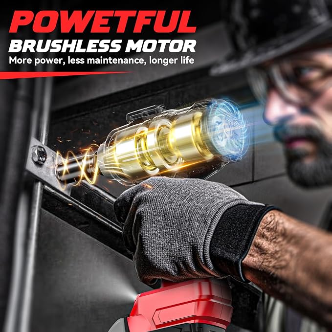 DIYtoolifz Cordless Impact Wrench 1/2 inch Compatible with Milwaukee 18v Battery, 750FT-LBS(1000N.m) Brushless Impact Driver, Electric Impact Gun with LED Work Light, Variable Speeds, 4-Speed Control.