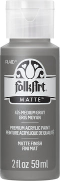 FolkArt Acrylic Paint in Assorted Colors (2 oz), 425, Medium Gray