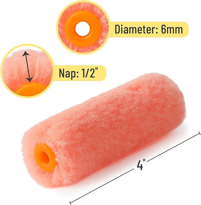 Bates- Paint Rollers, 4 inch Paint Roller with 10 Covers, Wall Painting Tool