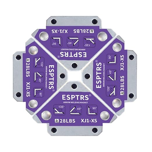 Arrow Welding Magnet, Purple, Metal Construction, 28 LBS Holding Capacity, Multi-Angle Positioning Tool for Welding