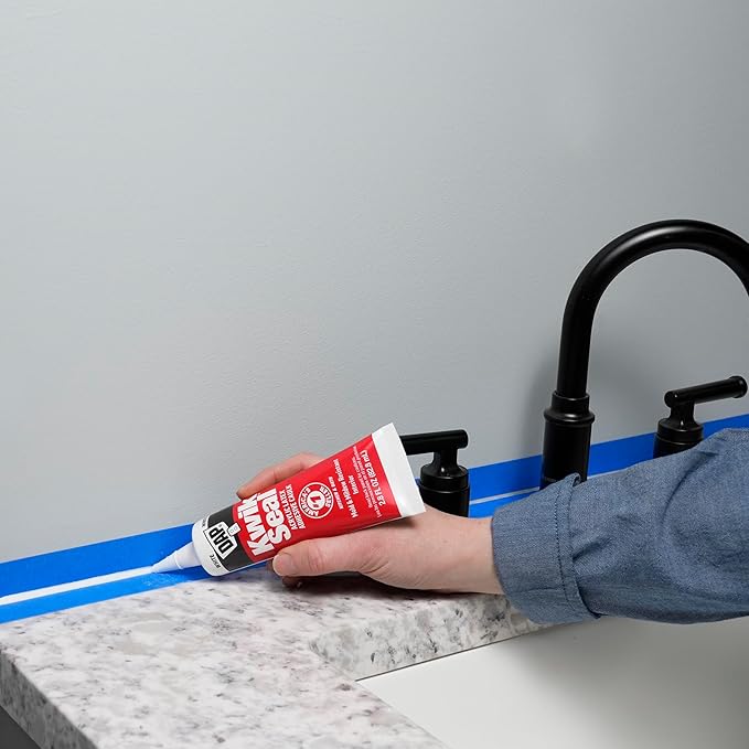 DAP Kwik Seal Kitchen & Bath Adhesive Caulk, White, 2.8 oz (7079800954)