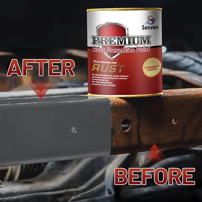 Rust-Stop and Corrosion Permanently Rust Preventive Coating Anti-Rust Automotive Rust Reformer for Metal & Seal, Rust Converter Non-Porous Protective Barrier High Gloss Gray Metallic Paint 35 Fl Oz