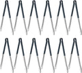 New Star Foodservice 16 Inch Utility Spring Tongs, Set of 12, Commercial Restaurant Grade Stainless Steel Tongs with Blue Vinyl Coated Handles