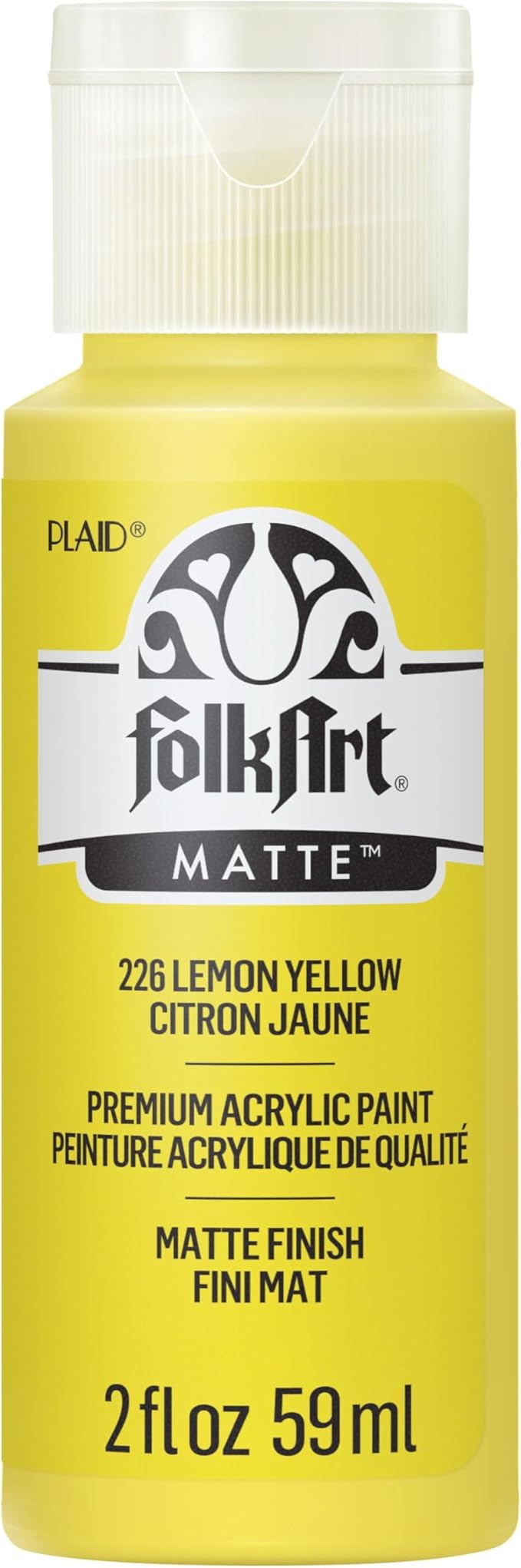 FolkArt Acrylic Paint in Assorted Colors (2 oz), 226, Yellow Lemon