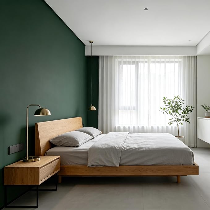 FUKU MON 24"x394" Vintage Green Wallpaper Peel and Stick Dark Green Contact Paper Matte Solid Textured Self Adhesive Removable Thick Vinyl Film Roll for Cabinets Bedroom Wall Decoration