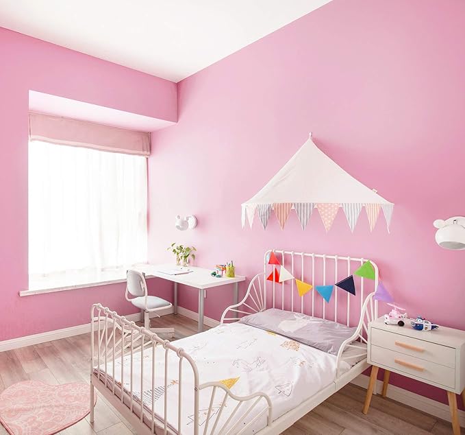 Safiyya 984.2"x17.7" Pink Peel and Stick Wallpaper Solid Color Contact Paper Peel and Stick Modern Wall Paper Self Adhesive Removable Wallpaper for Bedroom Covering Vinyl Roll