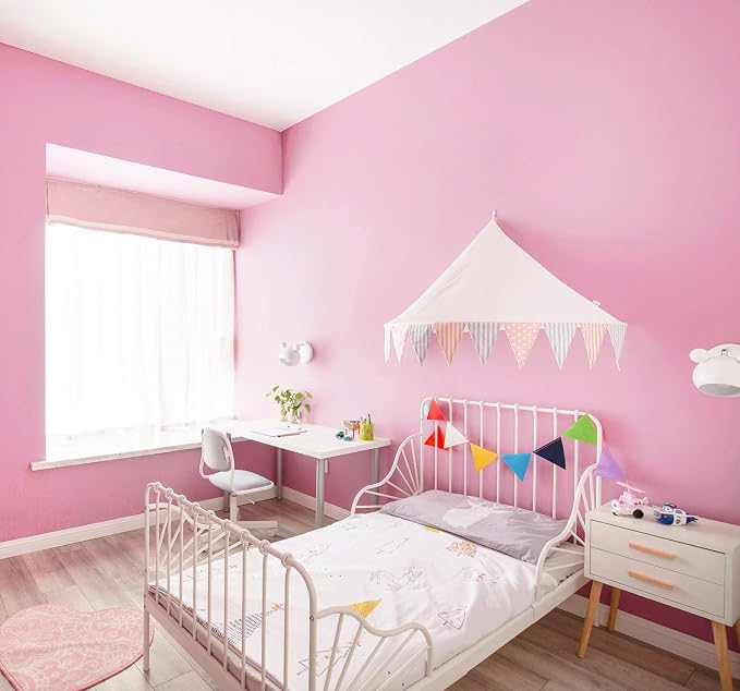 118"x17.7" Pink Peel and Stick Wallpaper Solid Color Contact Paper Self-Adhesive Removable Wallpaper for Wall Covering Cabinet Countertop Vinyl Roll