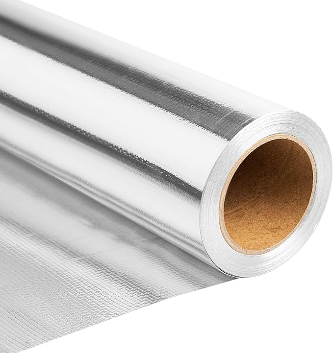 Sauna Foil Vapor Barrier, 4FT x 62.5FT 250 sqft Aluminum Insulation | Heavy-Duty Reflective Thermal Barrier Roll, Non-Perforated Aluminum Foil, Energy Saver for Sauna, Attic, Garage, Crawl Space