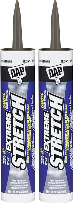 DAP 7079818712 Extreme Stretch Elastomeric Sealant, Iron Stone, 10 Ounces (Pack of 2)