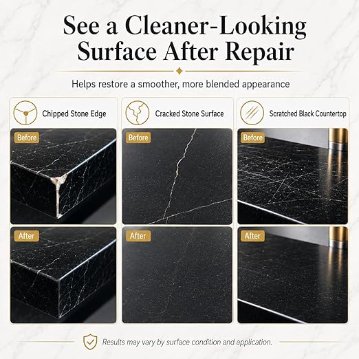 Black Tub&Tile Repair Kit – 5.6 oz Repair Kit for Bathtub, Tile, Countertop – Color-Matched for Black Porcelain, Fiberglass, Marble, Granite – Fix Cracks, Chips, Scratches – Waterproof DIY