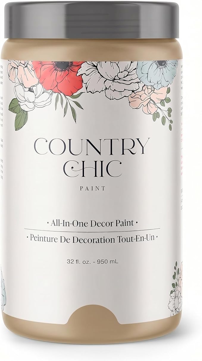 Country Chic All-in-One Chalk Paint for Furniture, Cabinets, Home Decor, Eco-Friendly, Matte Finish, Built-In Primer & Top Coat for Wood, Metal - Road Trip (Tan) - Quart 32 oz (950 ml)