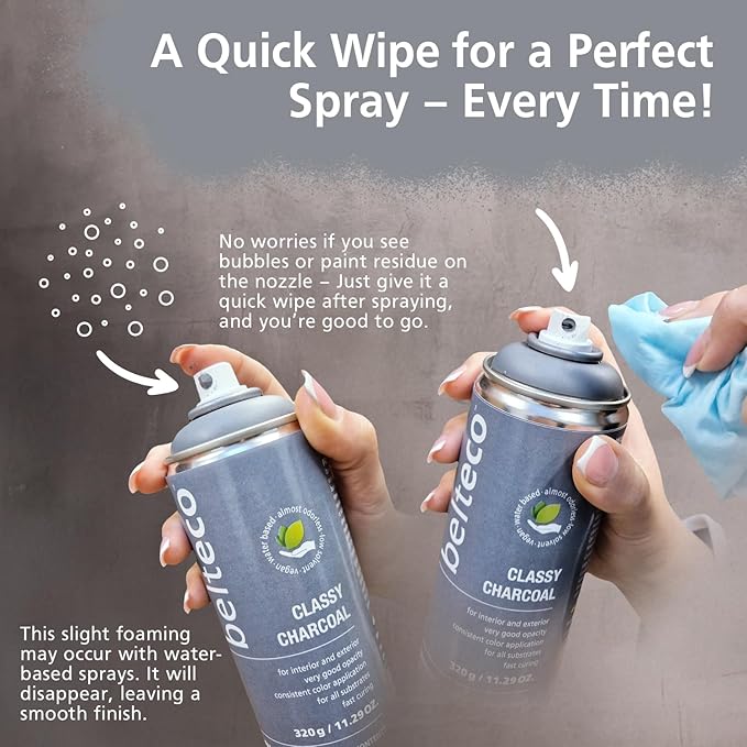 In Love With Grey Spray Paint | Water based & Odorless | Eco-Friendly & Vegan | Weather & UV-Resistant | For all Substrates | Fast Drying with High Coverage | For Indoor/Outdoor Use