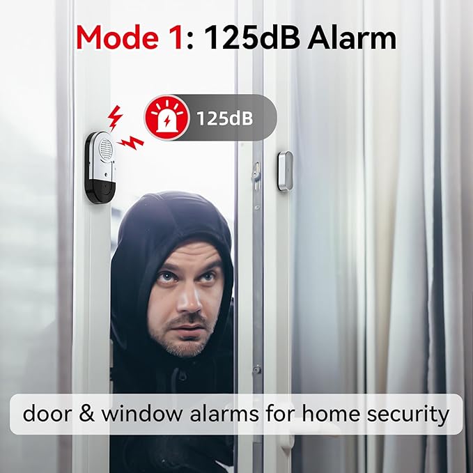 Sanjie Door Alarms When Opened,Door Window Alarm Sensors for Kids Safety/Home Security/Pool/Garage/Dementia/Toddler/Travel Security,Easy to Install,Volume Control/Loud Alert,Long Battery Life,3 Pack